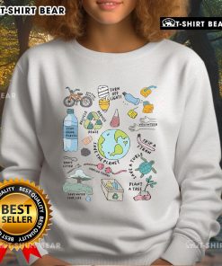 Alt Text: Pretty Earth Day sweatshirt promoting environmental awareness and saving the planet with vibrant design.