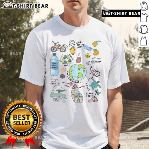 Pretty Earth Day environment t-shirt featuring a vibrant design promoting planet conservation and sustainability.