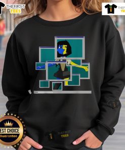 Pretty Ena pop-up character on a Windows 95 sweatshirt, showcasing retro gaming style and nostalgic fashion.