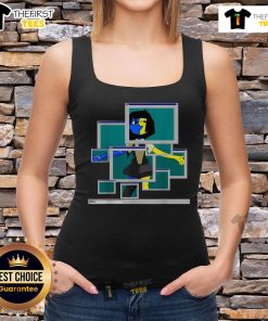 Pretty Ena pop-up character on a Windows 95 tank top, showcasing retro gaming style and nostalgic graphics.