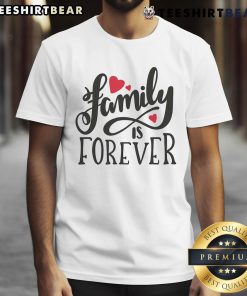 Alt Text: Pretty Family Is Forever Heart T-Shirt featuring a stylish heart design, perfect for family gatherings and casual wear.