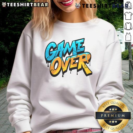 Pretty Game Over gamer sweatshirt featuring a stylish design perfect for gaming enthusiasts and casual wear.
