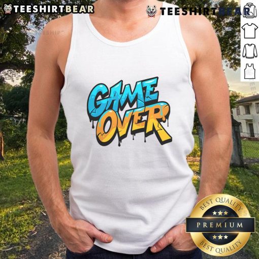 Pretty Game Over Gamer Tank Top featuring a stylish design perfect for gaming enthusiasts and casual wear.