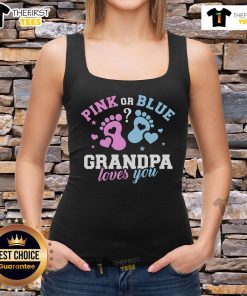Grandfather wearing a 'Pretty Gender Reveal' tank top, celebrating family love at a gender reveal party.