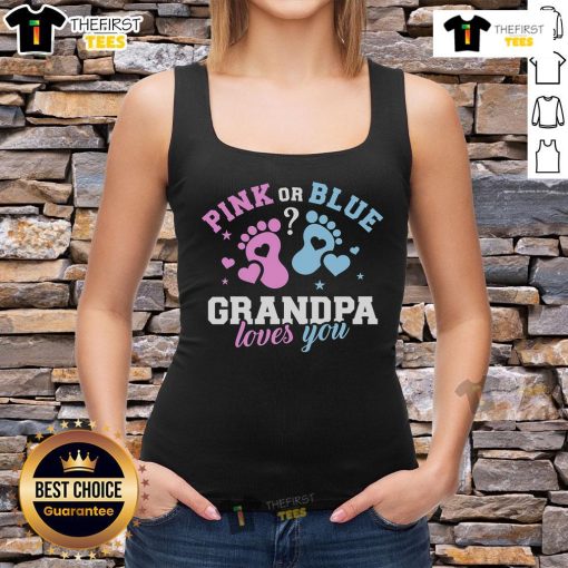 Grandfather wearing a 'Pretty Gender Reveal' tank top, celebrating family love at a gender reveal party.