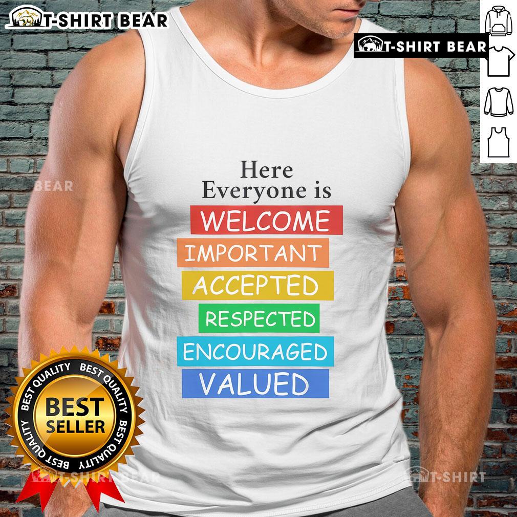 Pretty Here Everyone Is Welcome Tank Top Pretty Here Everyone Is Welcome Tank Top featuring a vibrant design, perfect for casual summer outfits.