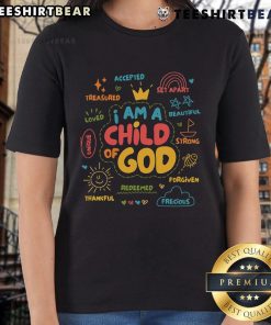 Pretty I Am A Child Of God Christian retro Jesus faith ladies tee, showcasing vibrant design and inspirational message.