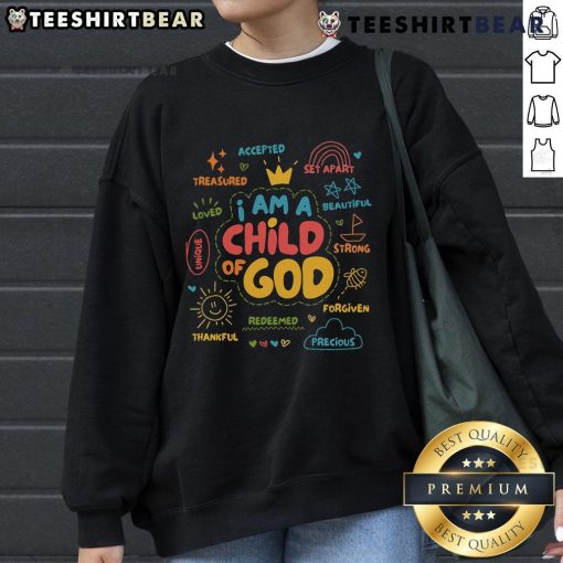 Alt Text: Child of God sweatshirt featuring retro Jesus design, perfect for expressing Christian faith and style.