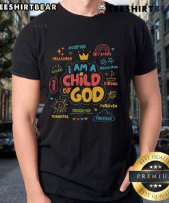 Pretty I Am A Child Of God Christian retro Jesus faith t-shirt design featuring vibrant colors and uplifting message.