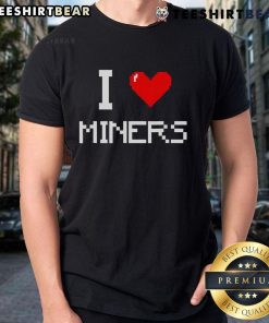 Alt Text: Pretty I Love Miner Mining Gamer Pixel T-Shirt design featuring colorful graphics for gaming enthusiasts.