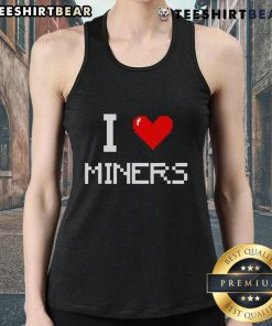 Pretty I Love Miner Mining Gamer Pixel Tank Top featuring a vibrant design for gaming enthusiasts and mining fans.