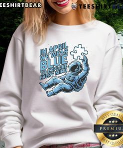 Pretty in April: Blue astronaut sweatshirt perfect for exploring every mind in style and comfort.