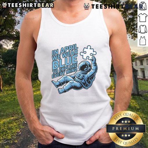 Pretty in April, we wear blue to explore every mind in this astronaut tank top design, perfect for spring adventures.