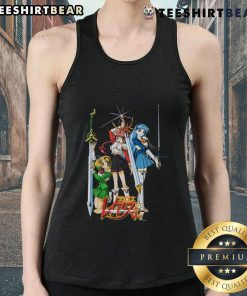Pretty Magic Knight Rayearth Geeks Rule tank top featuring vibrant graphics of the beloved anime characters.