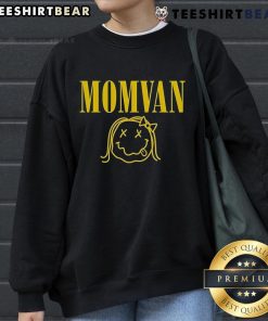Cozy Pretty MomVan Nirvana Sweatshirt displayed on a hanger, perfect for casual wear and music lovers.