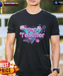 Pretty PE Teacher T-Shirt design featuring vibrant colors and fun graphics, perfect for physical education instructors.