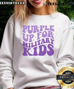Pretty purple sweatshirt for military kids featuring a stylish design, perfect for showing support and pride.