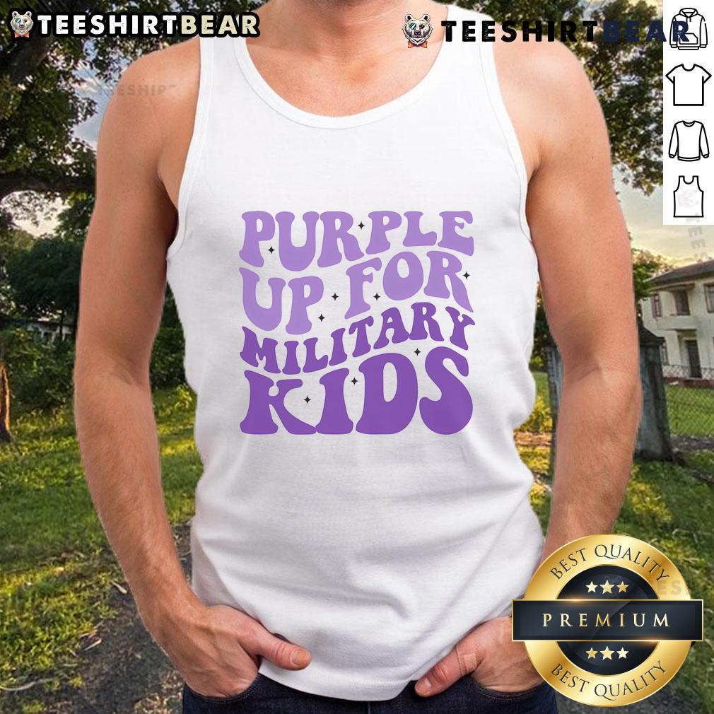 Pretty Purple Up For Military Kids Tank Top Pretty purple tank top for military kids featuring a fun design, perfect for summer wear and showing support.