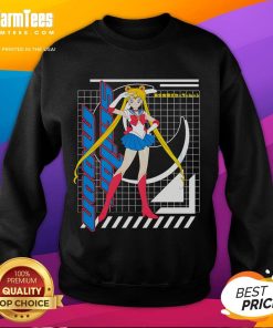 Pretty Sailor Moon Usagi Tsukino anime girl in a retro sweatshirt, perfect for fans of classic anime fashion.