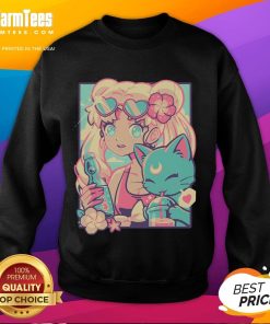 Pretty Usagi Tsukino in a colorful Sailor Moon magic summer sweatshirt, perfect for fans of the anime.