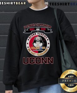 UConn Huskies Championship 2025 sweatshirt featuring Top 12 Straight Champions women's basketball design.