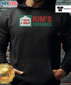 Cozy Kim's Convenience hoodie featuring 'Top 7 Days a Week' design, perfect for casual wear and fans of the show.