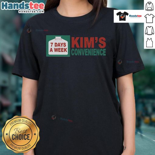 Top 7 Days a Week Kim's Convenience Ladies Tee in vibrant colors, perfect for casual wear and showcasing comfort and style.