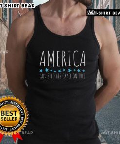 Top America God Shed His Grace on Thee tank top featuring patriotic design and vibrant colors for casual wear.