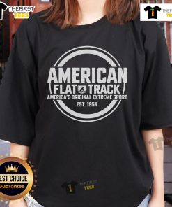 Top American Flat Track Est 1954 Ladies Tee featuring a stylish design for female motorcycle racing enthusiasts.
