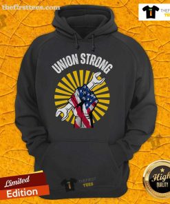 Top American Union Strong on Strike protest hoodie for USA 2025, showcasing union solidarity and activism.