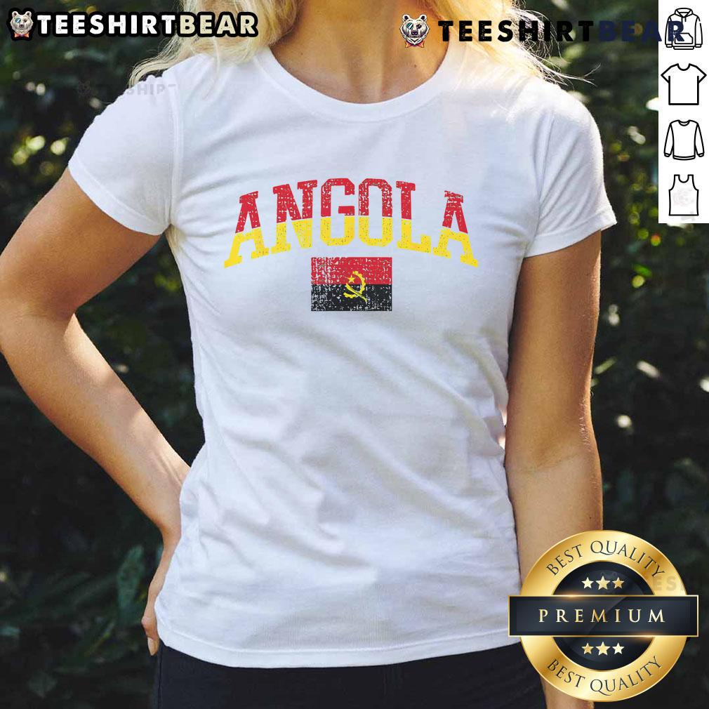 Top Angola Patriotic Angolan National Flag Ladies Tee Top Angola Patriotic Angolan National Flag Ladies Tee featuring vibrant flag design, perfect for proud Angolan supporters.