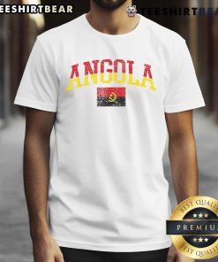 Top Angola patriotic Angolan national flag T-shirt showcasing vibrant colors and iconic emblem for national pride.