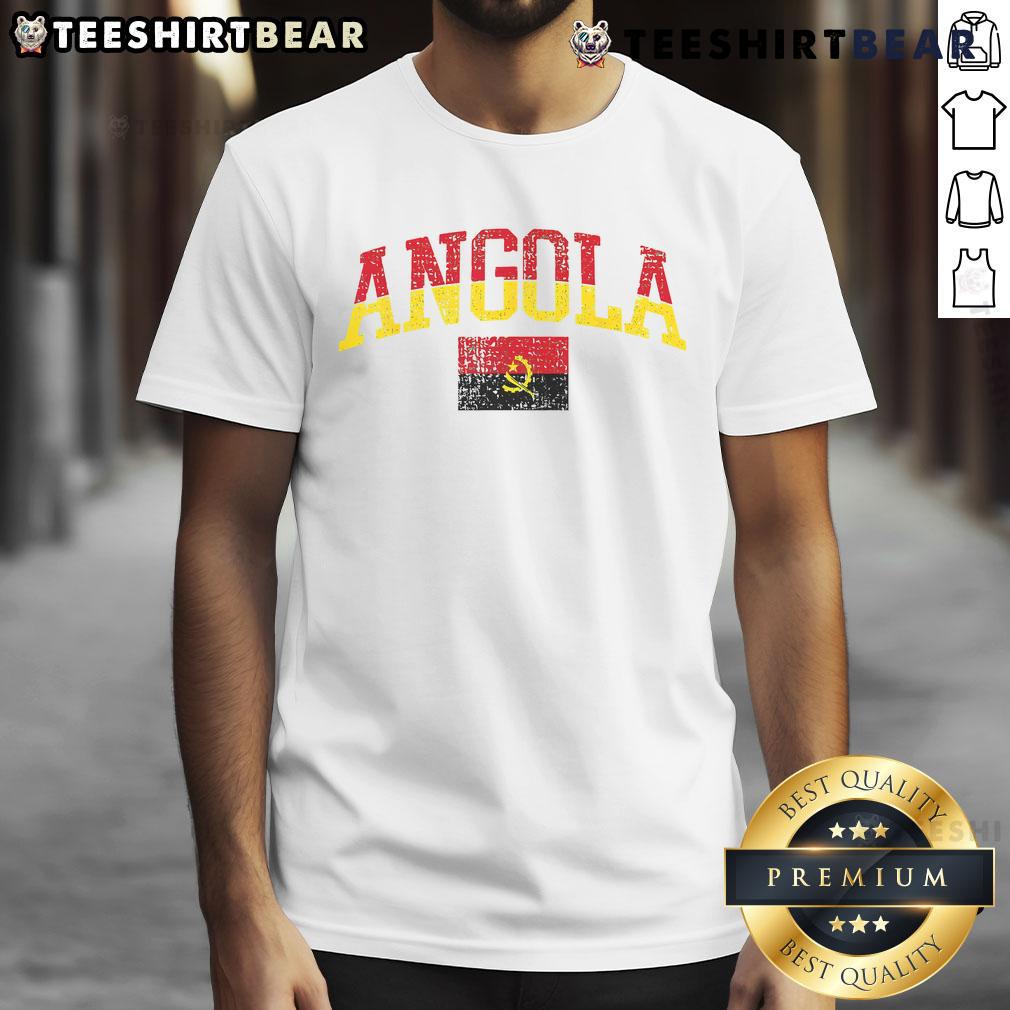 Top Angola Patriotic Angolan National Flag T Shirt Top Angola patriotic Angolan national flag T-shirt showcasing vibrant colors and iconic emblem for national pride.