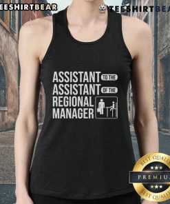 Stylish tank top featuring 'Top Assistant to the Assistant of the Regional Manager' graphic, perfect for casual office wear.