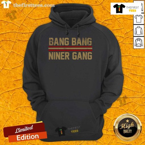 Top Bang Bang Niner Gang San Hoodie featuring vibrant team colors and stylish design for loyal fans.