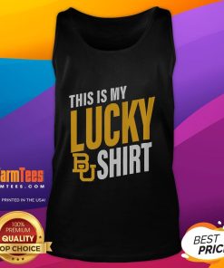 Alt Text: Top Baylor Bears tank top featuring a lucky design, perfect for game day and showing team spirit.