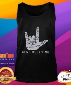 Top Blue Anti-Bullying Love Sign Language Bully Prevention Tank Top showcasing a vibrant design promoting kindness and support.