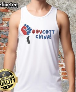 Top Boycott China Tank Top featuring bold graphics promoting awareness and activism against Chinese policies.