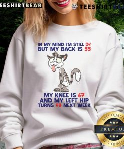 Alt Text: Cozy sweatshirt featuring Top Cat in My Mind design, perfect for humorously expressing age-related aches.