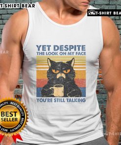 Top Cat tank top design featuring a cat with a sassy expression, perfect for cat lovers and casual wear.