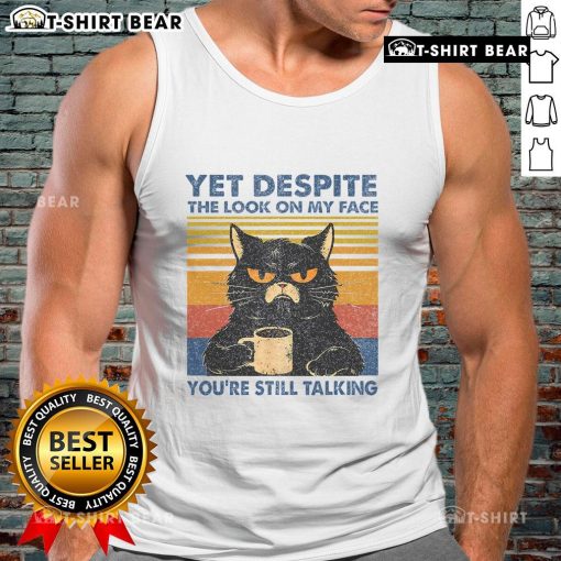 Top Cat tank top design featuring a cat with a sassy expression, perfect for cat lovers and casual wear.