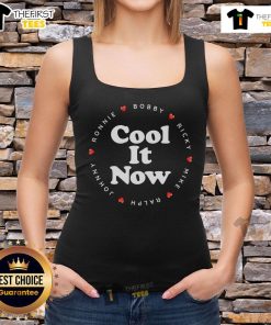 Stylish 'Cool It Now' tank top featuring Ronnie, Bobby, Ricky, Mike, Ralph, and Johnny for trendy summer fashion.