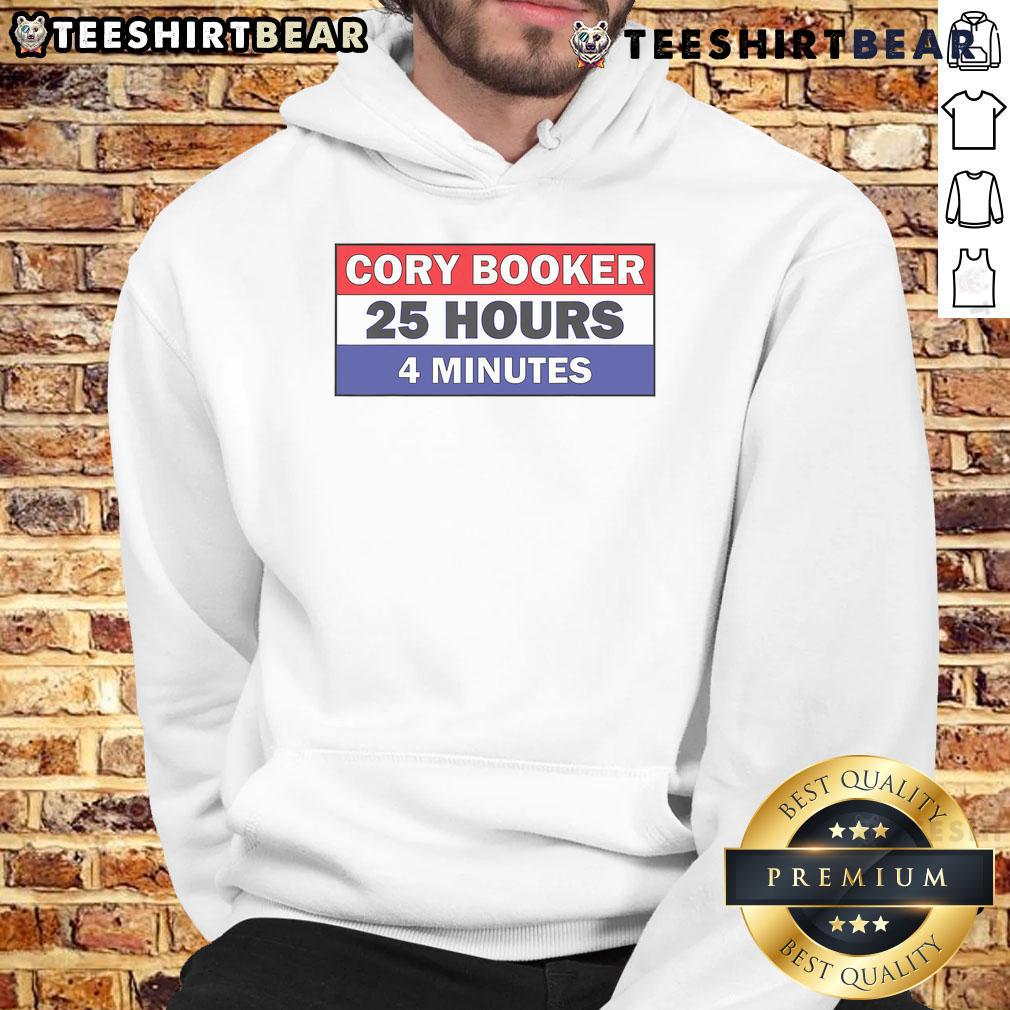 Top Cory Booker 25 Hours 4 Minutes Hoodie Cory Booker hoodie featuring 'Top Cory Booker 25 Hours 4 Minutes' design, perfect for supporters and fans.