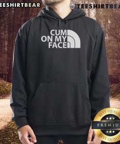 Humorous 'Top Cum On My Face' hoodie design featuring playful text on a cozy sweatshirt for fun fashion.