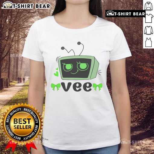 Top Dandy's World Vee Ladies Tee featuring a stylish design and comfortable fit for casual wear.