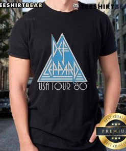 Vintage Top Def Leppard USA Tour '80 T-Shirt featuring iconic band logo and graphics, perfect for rock music fans.