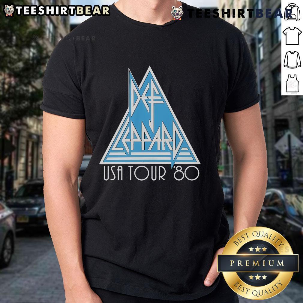 Top Def Leppard Usa Tour '80 T Shirt Vintage Top Def Leppard USA Tour '80 T-Shirt featuring iconic band logo and graphics, perfect for rock music fans.