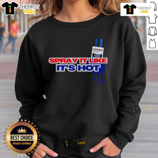 Alt Text: Top Dermowear Spray It Like It's Hot sweatshirt in vibrant colors, perfect for casual wear and stylish comfort.