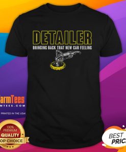 Top Detailer Bringing Back That New Car Feeling Auto Detailing T-Shirt design featuring a sleek car graphic and vibrant colors.
