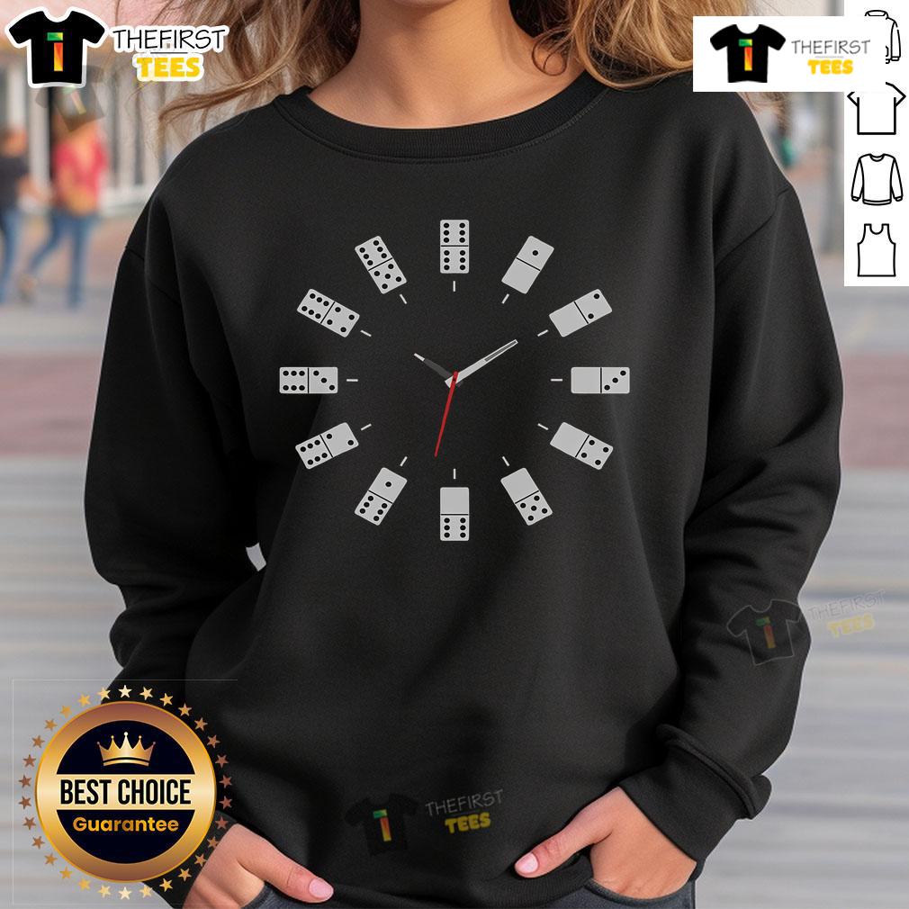 Top Domino Clock Domino Player Dominoes Lover Tile Game Sweatshirt Cozy sweatshirt for domino lovers featuring a stylish Top Domino Clock design, perfect for tile game enthusiasts.